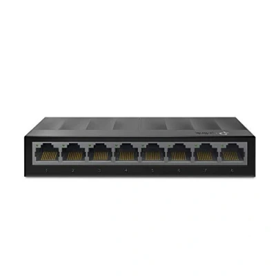 Abbildung von TP Link LS1008G 8 Port Desktop Switch (8 x Gigabit Auto Negotiation RJ45 Ports, IEEE 802.3x, Plug and Play, energiesparend, Plastikgehäuse für einfache Tisch oder Wandmontage)schwarz