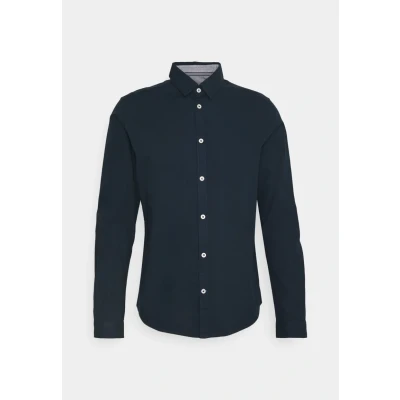Abbildung von TOM TAILOR Herren Slim Fit Hemd mit Struktur 1023881, 10302 Dark Blue, XL