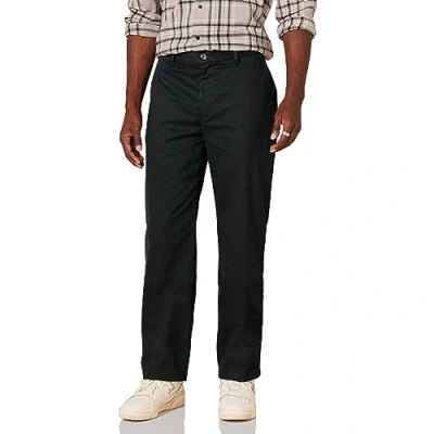 Abbildung von Amazon Essentials Herren Knitterfreie Flatfront Chinohose in klassischer Passform (erhältlich Übergröße), Schwarz, 32W / 31L