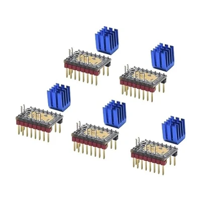 Abbildung von BIGTREETECH TMC2209 V1.3 Schrittmotortreiber UART, Step/DIR Modus Ultra Silent Stepsticks mit Kühlkörper für SKR V1.4 Turbo/SKR 3, Octopus/Manta M4P/M5P/M8P MKS Gen L 3D Drucker Motherboard 5Pcs