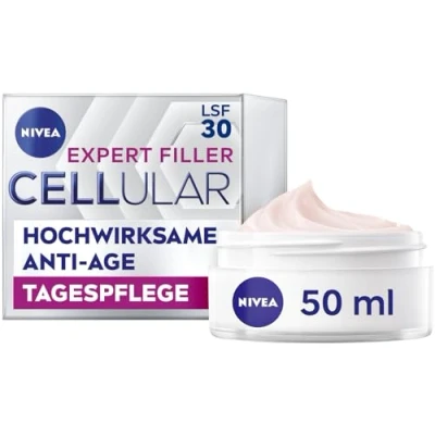 Abbildung von NIVEA Cellular Expert Filler Hochwirksame Anti Age Tagespflege LSF 30, extra straffende Gesichtspflege mit Auffüllungseffekt, aufpolsternde Tagescreme Hyaluronsäure &amp; Sonnenschutz (50 ml)