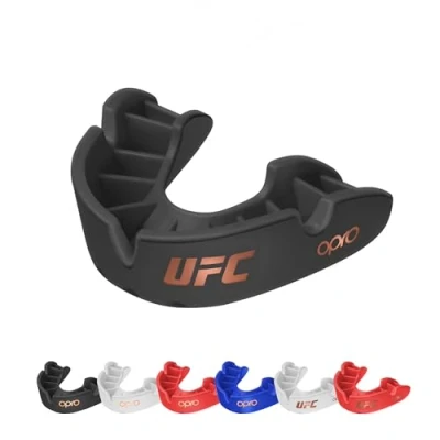 Abbildung von OPRO Bronze Level UFC Erwachsene und Jugendliche Sport Mundschutz mit Etui Einpassvorrichtung, Zahnschutz für UFC, MMA, Boxen, Kampfsport, andere Kontaktsportarten (Schwarz, Jugendliche)