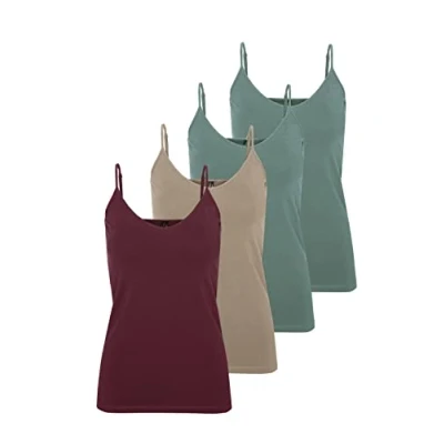 Abbildung von VERO MODA Damen VMMAXI My Soft V Singlet GA 4PACK, Laurel Wreath/Laurel W. &amp; Port, S