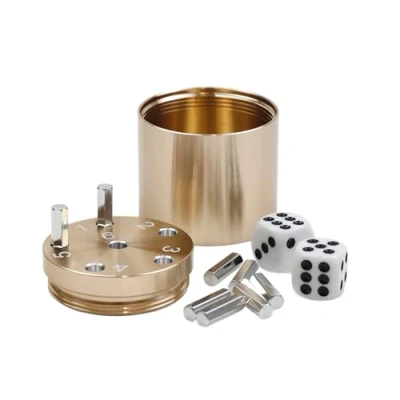 Abbildung von BestSaller 3002 &#039;SUPER SIX&#039; Aluminum &#039;Sonder Edition&#039;, 36 Spielstäbchen &amp; 2 Würfel, Gold (1 Stück)