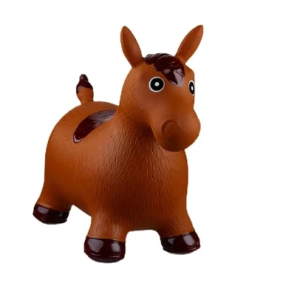 Abbildung von Relaxdays 10024991_93, braun Hüpftier Pferd, inklusive Luftpumpe, Hüpfpferd bis 50 kg, Hüpfpony BPA frei, für Kinder, Hüpfspielzeug, 48 x 26 58 cm