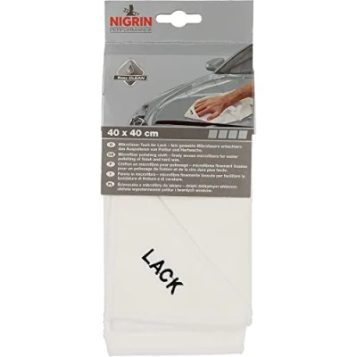 Abbildung von NIGRIN Mikrofaser Tuch Lack, besonders sanft zum garantiert kratzerfreies Auspolieren, Auto Microfasertuch Autopflege, 40x40 cm