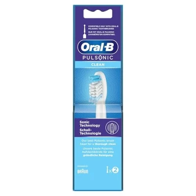 Abbildung von Oral B Pulsonic Clean Aufsteckbürsten für Schallzahnbürsten, Zahnbürstenaufsatz Schallzahnbürste ,2 Stück (1 er Pack)