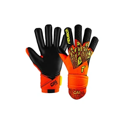 Abbildung von Reusch Torwarthandschuhe GK1 Pro mit hervorragendem Grip und Innennaht Schnitt, 8, orange/gelb