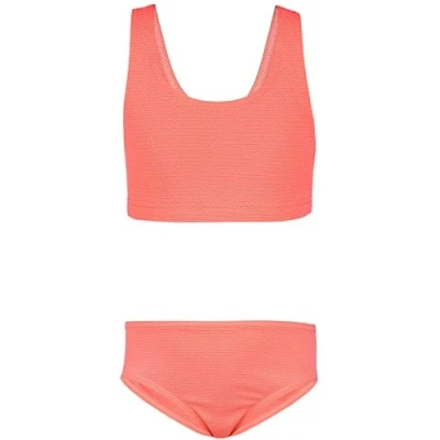 Abbildung von Aquarti Mädchen Sport Bikini Racerback Bustier &amp; Bikinislip, Farbe: Jacquard Punkte Orange, Größe: 116