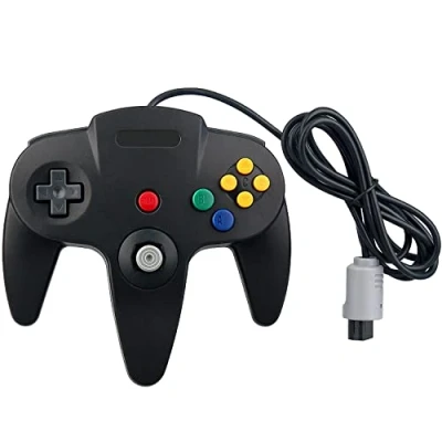 Abbildung von OSTENT Wired Controller Gamepad Joystick Joypad für Nintendo 64 N64 Konsole Videospiele Farbe Schwarz