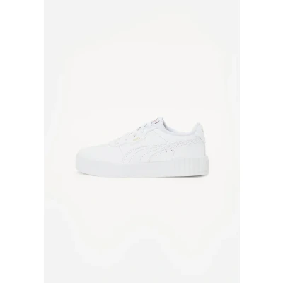 Abbildung von Puma Carina Unisex Sneaker low für Kinder, Größe: 36, White/gold Schuhe