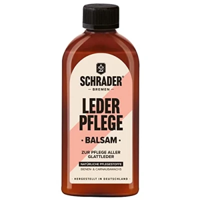 Abbildung von Schrader Lederpflege Balsam farbneutrales Pflegemittel für glattes Leder 250ml Made in Germany