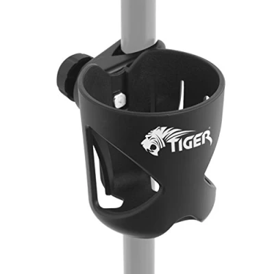 Abbildung von TIGER MSA79 BK Getränkehalter zum Anklemmen für Notenständer, Mikrofonständer und Trommelständer, Sänger, Schlagzeuger, Gitarristen Bassisten