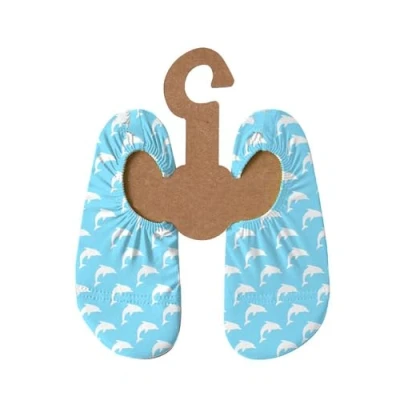 Abbildung von Slipstop Kinder Strandschuhe Anti Rutsch Ballett Schuhe Schwimmschuhe Urlaub Badeschuhe Pool Unisex mit Delfinen, Größe 27 29