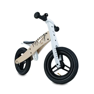 Abbildung von hauck Kinder Laufrad Balance N Ride ab 2 Jahre bis 20 kg, Holz Laufrad, Sattel Höhenverstellbar, Rutschrad mit 12 Zoll Lufträder, Klingel, Tragegriff, ohne Pedal (Zebra)