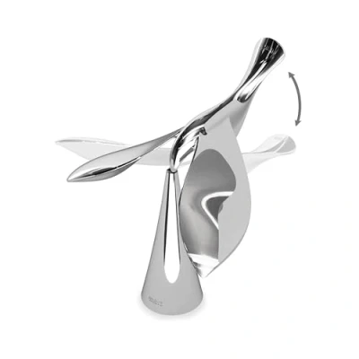 Abbildung von Umbra Tipsy Flaschenöffner, Design Kapselheber zum Öffnen von Kronkorken Flaschen, Skulpturales Bar Accessoire, Chrom