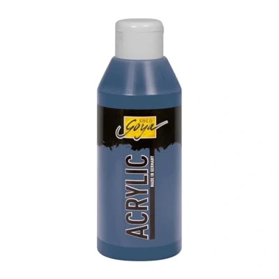 Abbildung von KREUL 84225 Solo Goya Acrylic paynesgrau, 250 ml Flasche, cremige vielseitig einsetzbare Acrylfarbe in Studienqualität, auf Wasserbasis, schnell und matt trocknend, gut deckend, wasserfest