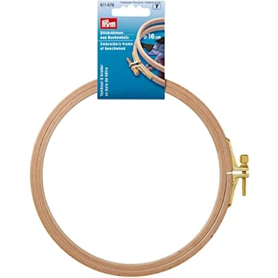 Abbildung von Prym Naturfarben (0.8x16cm) Buche Holz Stickerei Rahmen mit Messing Schrauben 1 Stück, Beige