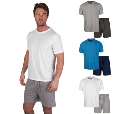 Abbildung von Light &amp; Shade Herren Lsset032 Pyjama Set, Weiß/Grau meliert, S