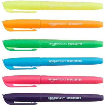 Abbildung von Amazon Basics Textmarker, 12 Stück, Mehrfarbig