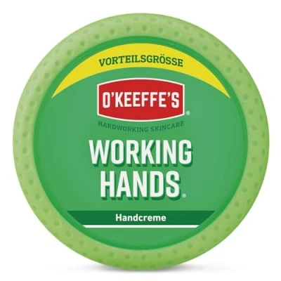 Abbildung von O&#039;Keeffe&#039;s Working Hands, 193g Tiegel Handcreme für extrem trockene, rissige Hände Erhöht sofort den Feuchtigkeitsgehalt, bildet eine Schutzschicht und verhindert Feuchtigkeitsverlust