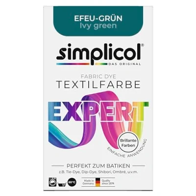 Abbildung von simplicol Textilfarbe expert Efeu Grün 1713 Zum Umfärben und Auffrischen von Kleidung, Waschmaschinenfest, für Baumwolle, Wolle, Seide, Leinen, Viskose &amp; Mischgewebe