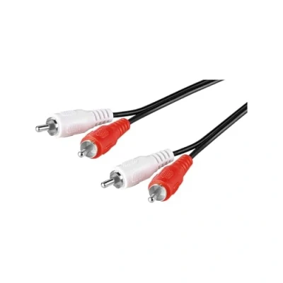 Abbildung von Goobay 50028 Stereo Cinchkabel 1,5m / 2x Cinch Stecker auf Cinchstecker RCA Kabel Subwoofer für Blu Ray Verstärker HiFi Schwarz
