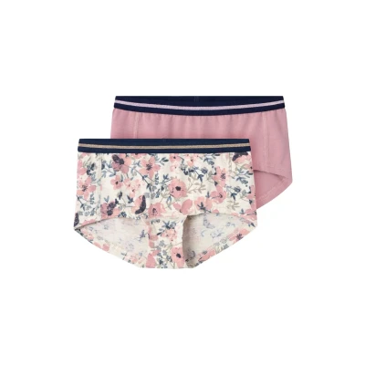 Abbildung von Name it Nkfhipster Nostalgia Flower 2 PACK Slip für Kinder, Größe: 158/164, rose
