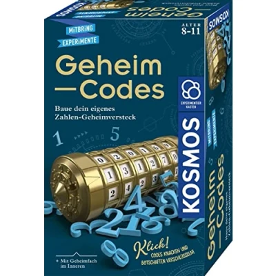 Abbildung von Kosmos 658076 Geheim Codes, Baue ein eigenes Zahlen Geheimversteck, Codes knacken, Nachrichten und Geheimnisse verschlüsseln, Experimentierset für Kinder ab 8 11 Jahre, Kryptex Mitbringsel Geschenk, silver