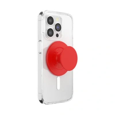 Abbildung von PopSockets: PopGrip Round für MagSafe Inklusive Adapterring Ausziehbarer Sockel und Griff mit einem Austauschbarem Top Smartphones Hüllen Basic Rosso
