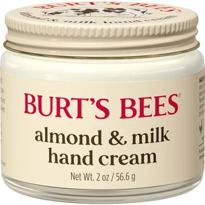 Abbildung von Burt&#039;s Bees® 99% natürliche feuchtigkeitsspendende Mandel und Milch Handcreme — 56,6 Gramm Glas