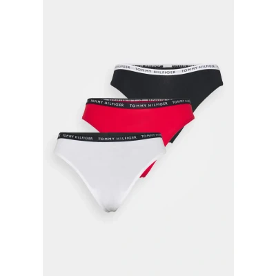 Abbildung von Tommy Hilfiger 3P Slip, Damen, Größe: Large, White/desert sky/primary red
