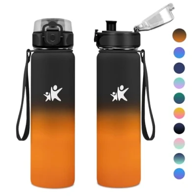 Abbildung von KollyKolla Trinkflasche 1L, Thermosflasche, BPA Frei Isolierflasche, Thermoskanne Metall Auslaufsicher, Wasserflasche für Kinder, Schule, Sport, Sprudel, Fitness, Outdoor, Camping