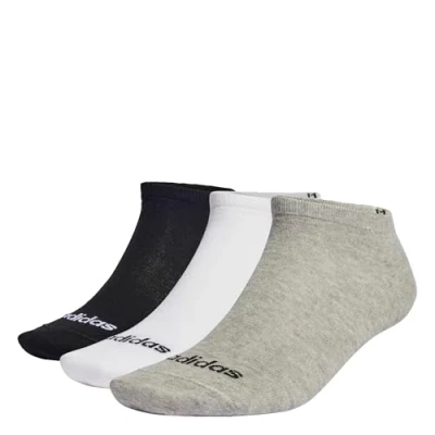 Abbildung von adidas Unisex Thin Linear Low Cut Socks 3 Pairs, Medium Grey Heather / White Black, 4.5 6