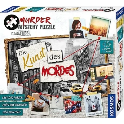 Abbildung von KOSMOS ‎682187 Murder Mystery Puzzle Case Files Die Kunst des Mordes, Erlebnispuzzle, Meets Crime, alleine oder im Team, ab 16 Jahren, mehrere Puzzles, zahlreiche Beweisstücke, Krimi Spiel