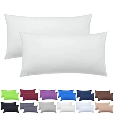 Abbildung von NatureMark 2er Pack Jersey Kissenbezug Kissenhülle Kissenbezüge Seitenschläferkissen Nackenkissen viele Größen und Farben ÖKO TEX (40 x 60 cm (Nackenkissen geeignet), Natur/Creme)