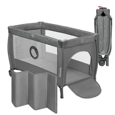 Abbildung von Lionelo Stefi Plus 2 in 1 Reisebett und Laufstall bis 15 kg Babybett Kinderreisebett mit Matratze Seitlicher Eingang Reißverschluss Hochwertige Schaumstoffmatratze