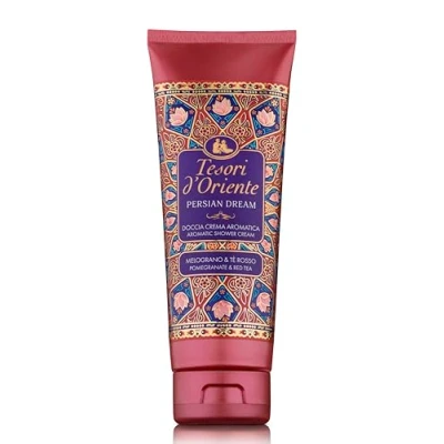 Abbildung von Tesori d&#039;Oriente Cremedusche Persian Dream mit Noten von Granatapfel und rotem Tee, antioxidative Wirkung, reinigt pflegt die Haut tief, 250 ml