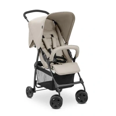 Abbildung von hauck Buggy Sport, Ultra Leicht nur 5,9 kg, für Kinder bis 15 Klein Zusammenklappbar, Reisebuggy mit Liegefunktion, Extra Großer Korb 3 kg (Beige)