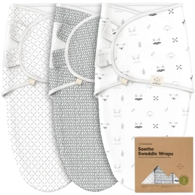 Abbildung von 3 Pack Bio Swaddle Schlafsack Baby Pucksack 0 monate für Neugeborene, Weich und Gemütlich Pucktuch Säuglinge fur Mädchen, Jungen, Babyschlafsack Neugeborene,Atmungsaktiv(Nordic, XS)
