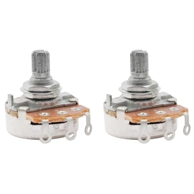 Abbildung von Musiclily Metrisch A500K Short Split Shaft Gitarren Potentiometers Audio Taper Poti für Import E Gitarre und Bass (2 Stück)