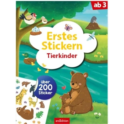 Abbildung von Erstes Stickern Tierkinder: Über 200 Sticker Stickerheft für Kindergartenkinder ab 3 Jahren