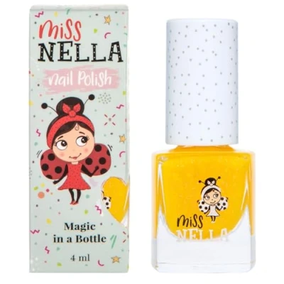 Abbildung von Miss Nella HONEY TWINKLES Spezieller Gelb Nagellack mit Glitzer für Kinder, Peel Off Formel, wasserbasiert und geruchsneutral