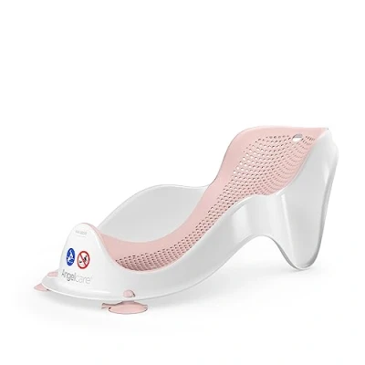 Abbildung von Angelcare ergonomischer Badesitz für die Baby Badewanne Light pink, angenehm weiche Liegefläche, aufhängbar