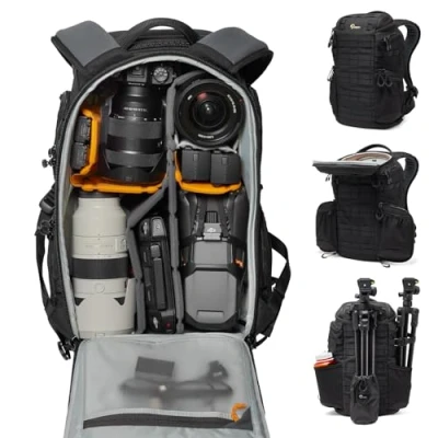 Abbildung von Lowepro ProTactic BP 350 AW III Kamerarucksack, 4 Zugriffspunkte, professionelle Kameratasche, DSLR/Drohnen/spiegellos, bis zu 14&quot; Laptop, Regenhaube, für Fotografen, Videografen, Volumen 17 l