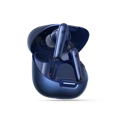 Abbildung von soundcore by Anker Liberty 4 NC Bluetooth Kopfhörer mit Geräuschunterdrückung, 98,5% Noise Cancelling, Adaptive Geräuschunterdrückung für Ohren und Umgebung, 50H Wiedergabe (Blau) (Generalüberholt)