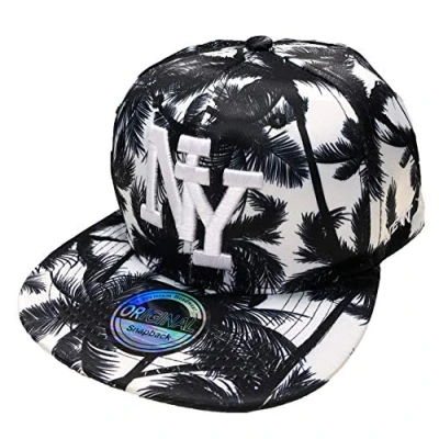 Abbildung von J26 Kids Kinder Snapback USA Cap Teenie Kappe Basecap Mütze Trucker Cappy Sport NY (Schwarz Weiß)
