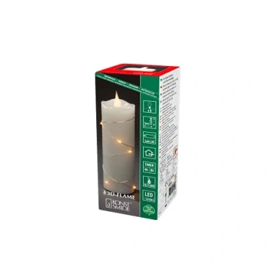 Abbildung von LED Wachskerze creme Lichtfarbe Bernstein 15,2 cm