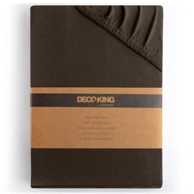 Abbildung von DecoKing Spannbettlaken 80x200 90x200 cm 100% gekämmte Baumwolle Braun Spannbetttücher Jersey Boxspringbett Amber 80 x 200 90