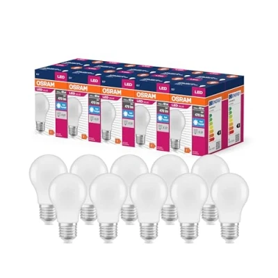 Abbildung von OSRAM LED Star Value Classic A40 Lampe für E27 Sockel, Birnenform, FR, 470 Lumen, tageslichtweiß (6500K), Ersatz herkömmliche 40W Glühbirnen, nicht dimmbar, 10er Pack